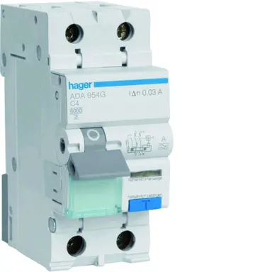 Hager ADA954G Aardlekautomaat 4A 1p C-kar