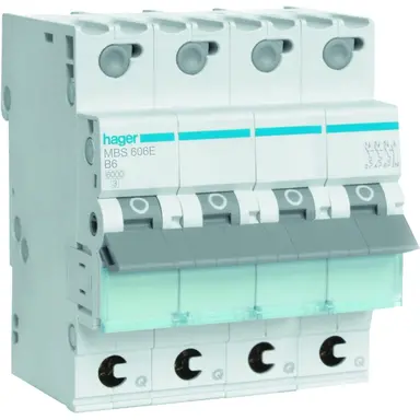 Hager MBS606E Installatieautomaat B-kar 3P 4