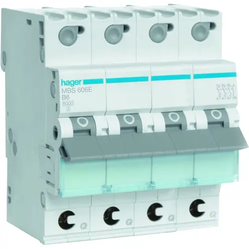 Hager MBS606E Installatieautomaat B-kar 3P 4