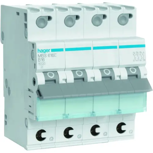 Hager MBS616E Installatieautomaat B-kar 3P 4