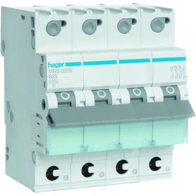 Hager MBS620E Installatieautomaat B-kar 3P 4