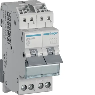 Hager MKS599 fornuisgroep 2x1p+N 16 A 6 kA, quickconnect