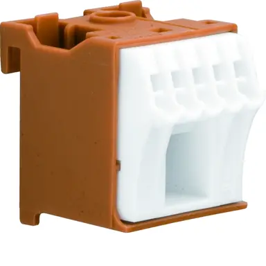 Hager KN06P bruine Quickconnect aansluitklem voor fase 6-posities