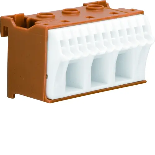 Hager KN14P bruine Quickconnect aansluitklem voor fase 14-posities