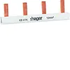 Hager KB41N kamrail geisoleerd 1polig 4 modulen 40A 10mm2