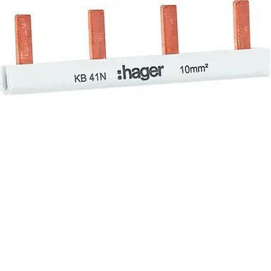 Hager KB41N kamrail geisoleerd 1polig 4 modulen 40A 10mm2