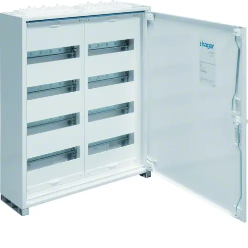 Hager FWQ42P opbouwverdeler leeg 96-modulen 650x550mm 4 rijen van 24 modulen wit