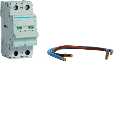 Hager VK10SH hoofdschakelaar 2-polig 40A uitbreidingsset