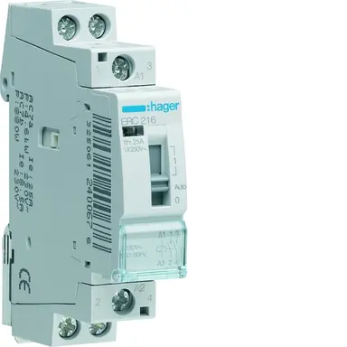 Hager ERC216 magneetschakelaar 16A 230V 2-maakcontacten handbediening