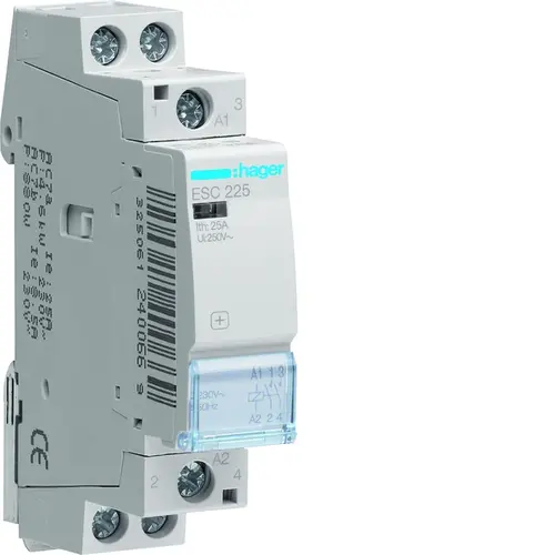 Hager ESC225 magneetschakelaar 25A 230V 2-maakcontacten AC 50Hz
