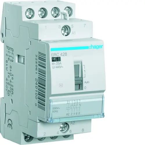 Hager ERC428 Magn. Schak. 25A (AC1) 3m 1v
