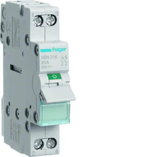 Hager SBN216 lastscheider modulair 2-polig 16A 230V grijze tuimel