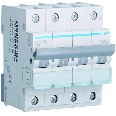 Hager MBN632E installatieautomaat 3p+N 32A B-karakteristiek 6kA