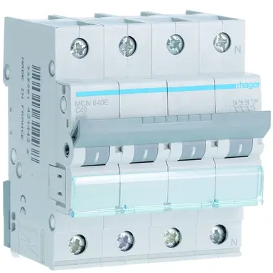 Hager MCN640E installatieautomaat 3p+N 40A C-karakteristiek 6kA