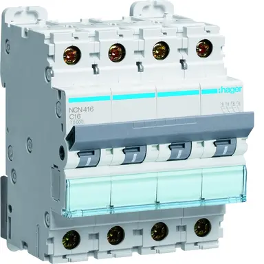 Hager NCN416 Installatieautomaat C-kar 4P 4