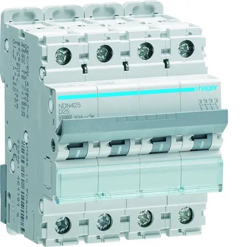 Hager NDN425 Installatieautomaat D-kar 4P 4