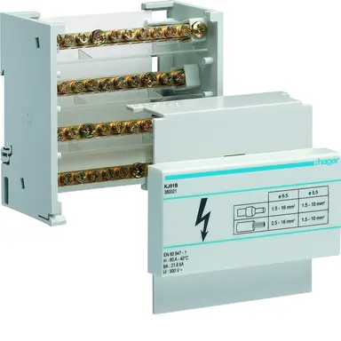 Hager KJ01B verdeelklem schroef 4-polig 80A