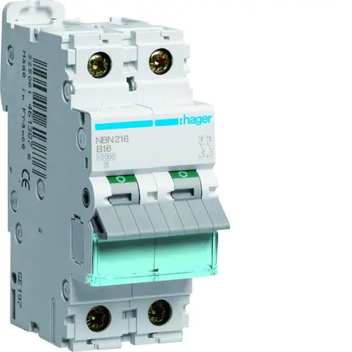 Hager NBN216 Installatieautomaat B-kar 2P 2