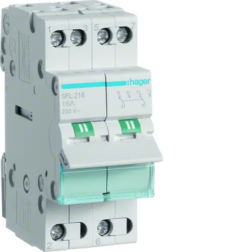Hager SFL216 Omschakelaar 16A 2p 2-st. IP20