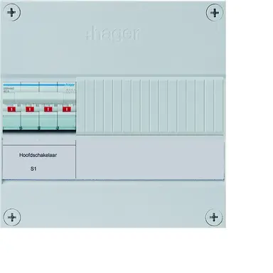 Hager VKG82S verdelerkast met hoofdschakelaar 4-polig 40A