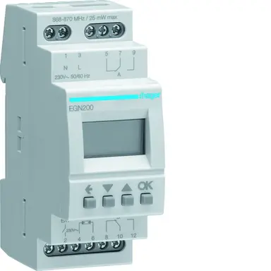 Hager EGN200 programmaklok digitaal multifunctioneel 2x wisselcontact Bluetooth