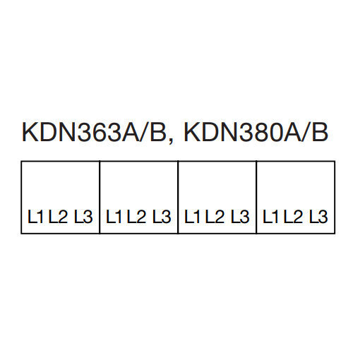 Hager KDN380A kamrail vork 3-polig 80A 16mm2 12-modulen