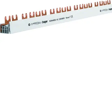 Hager KDN463B kamrail 4-polig 63A 10mm2 56-modulen modulair component