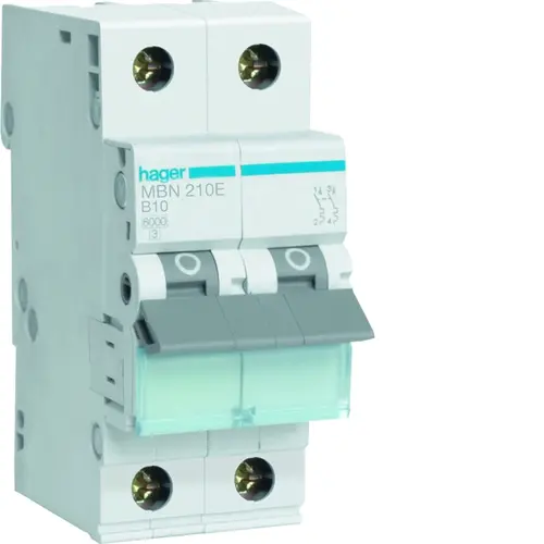 Hager MBN210E Installatieautomaat B-kar 2P 2