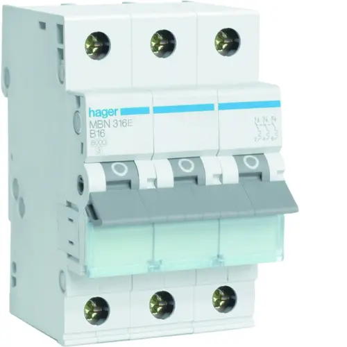 Hager MBN316E Installatieautomaat B-kar 3P 4