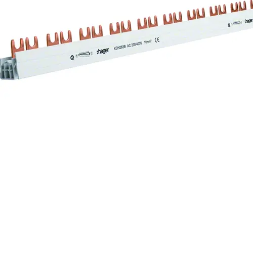 Hager KDN263B kamrail 2-polig vork 63A 10mm2 56-modulen