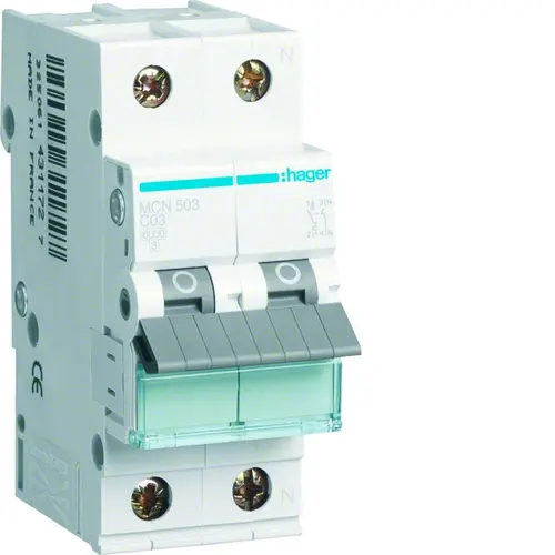 Hager MCN503 Installatieautomaat C-kar 1P 2
