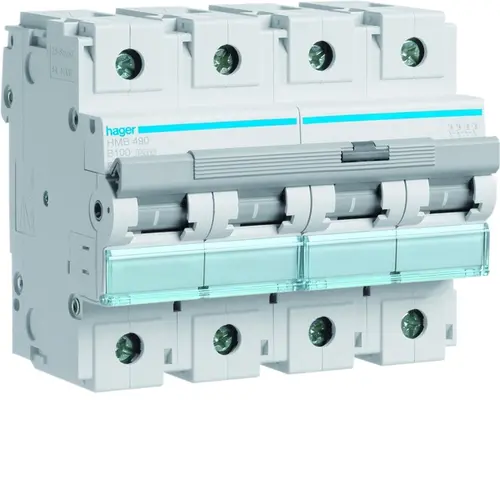 Hager HMB490 installatieautomaat 4-polig 100A B-karakteristiek 15kA