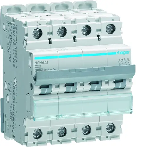 Hager NCN420 Installatieautomaat C-kar 4P 4