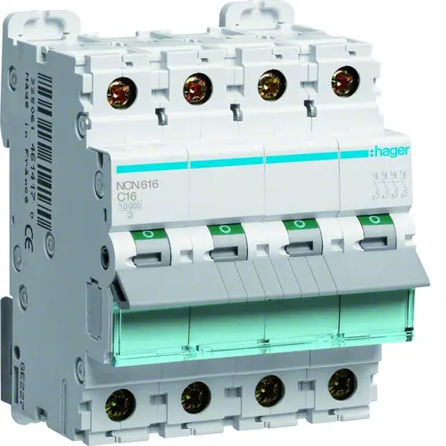 Hager NCN616 Installatieautomaat C-kar 6P 4