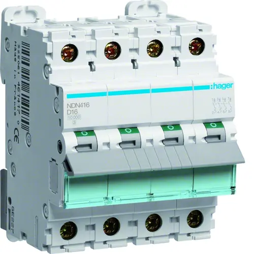 Hager NDN416 Installatieautomaat D-kar 4P 4