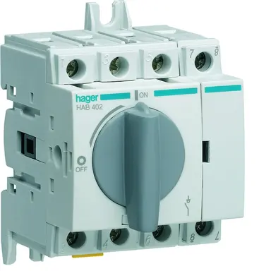 Hager HAB402 lastscheider 4-polig 20A modulair M1