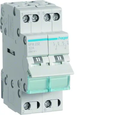 Hager SFB232 Omschakelaar 32A 2p 3-st. IP20