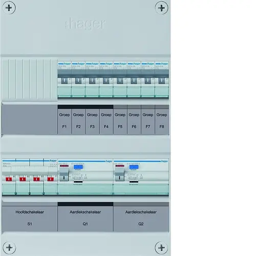 Hager VKZ44L 8-groepenverdeler hs 2 x als