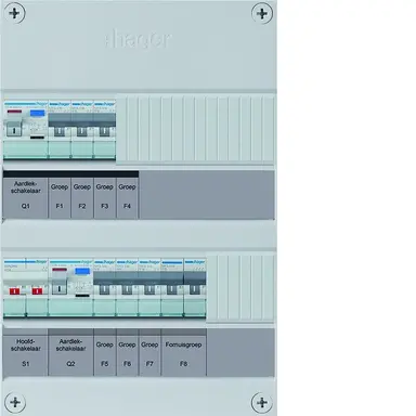 Hager VKZ33E-F 6-groepenverdeler hs 2 x als