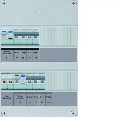 Hager VKZ43E 7-groepenverdeler hs 2 x als
