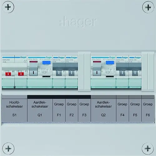 Hager VKZ22B 4-groepenverdeler hs 2 x als