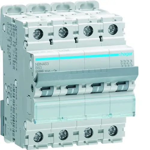 Hager NBN463 installatieautomaat 4-polig 63