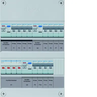 Hager VKZ444L 12-groepenverdeler hs 3 x als