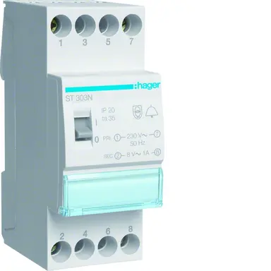 Hager ST303N trafo 230-8v ws 1a 2mod