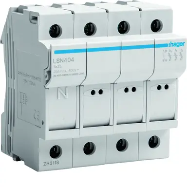 Hager LSN404 smeltpatroonhouder l31 3p+n 25