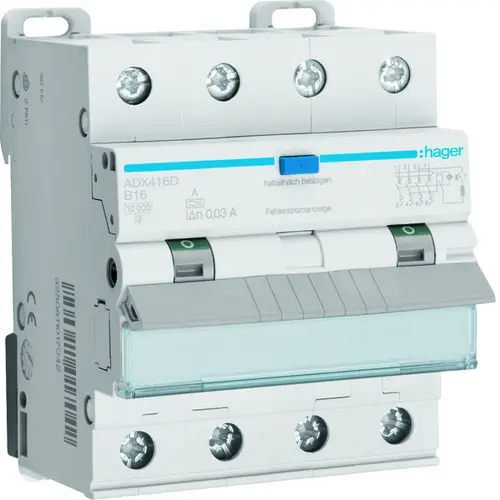 Hager ADX416D aardlekautomaat 4-polig 16 a b