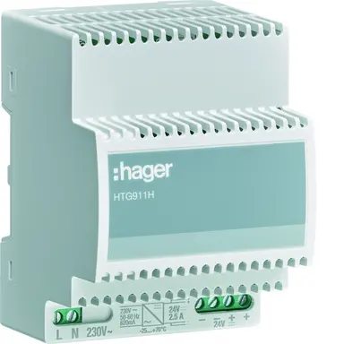 Hager HTG911H voeding 24 vdc 2 5 a 70 grc