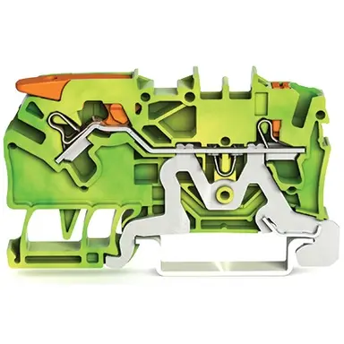 Wago 2102-5207 rijgklem met hendel 2-draads 2,5 mm² groen/geel