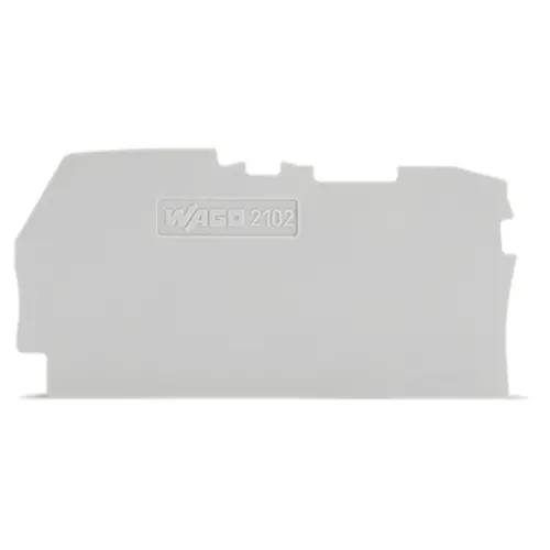 Wago 2102-1291 afsluit- en tussenplaat rijgklem 0,8 mm grijs