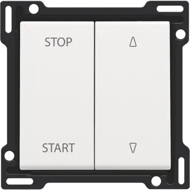 Niko 154-65905 jaloezieknop tbv tweevoudige elektrisch gescheiden schakelaar white coated